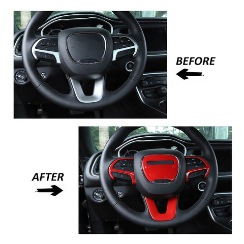 Steering Wheel Decor Cover Trim for Dodge Challenger & Charger 2015+｜CheroCar