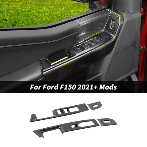 For 2021+ Ford F150 Interior Front Door Window Lift Switch Panel Trim Cover