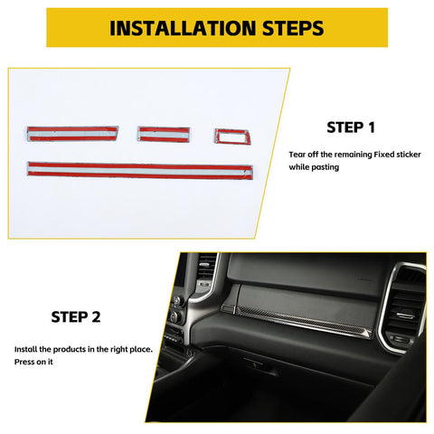 Center Console Trim Decor Panel Strip For Dodge Ram 2018+ Accessories | CheroCar