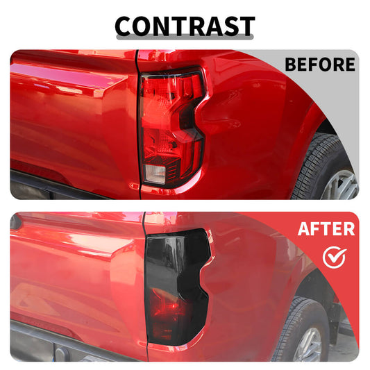 For 2023+ Chevy Colorado Smoked Black Rear Taillight Light Lamp Cover Trim