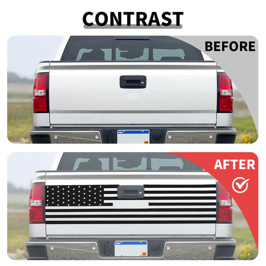 For 2007-2013 GMC Sierra Rear Cargo Trunk Door Tailgate Sticker Decal Trim US Flag