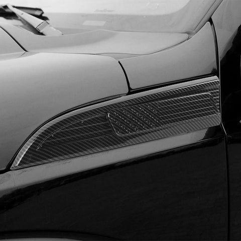 For 2008-2016 Ford F250/F350/F450/F550 Fender Vent Leaf Plate Badge Cover USA Flag Black