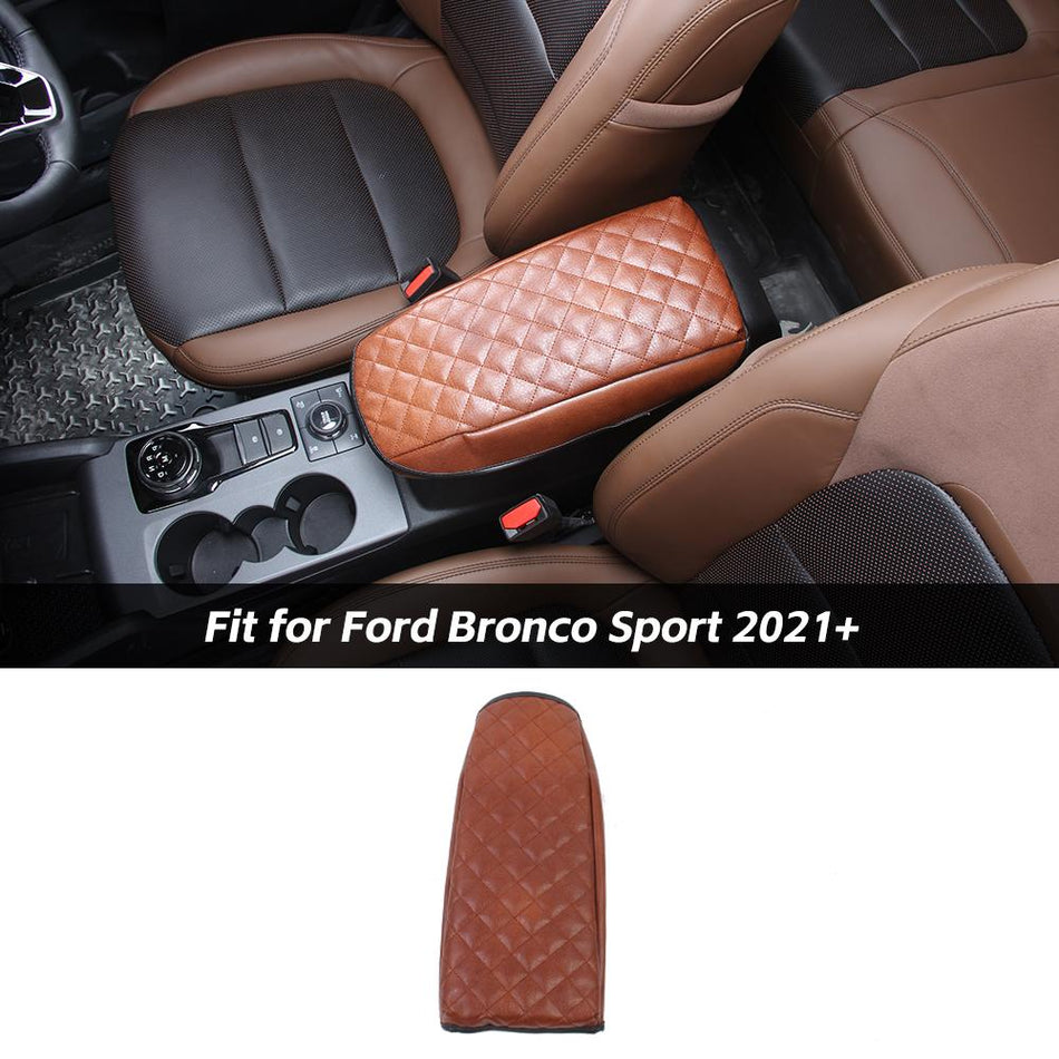 For 2021+ Ford Bronco Sport Center Console Armrest Box Cover Pad Protect Leather