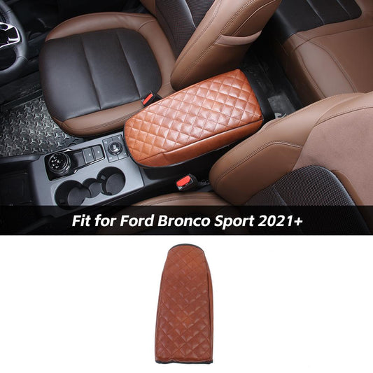 Center Console Armrest Box Cover Pad Protect Leather For Ford Bronco Sport 2021+ Accessories | CheroCar