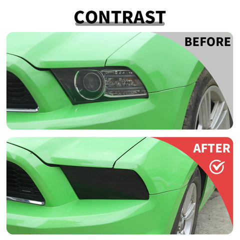 For 2010-2014 Ford Mustang Smoked Black Front Headlight /Rear Taillight Lamp Cover Trim Kit