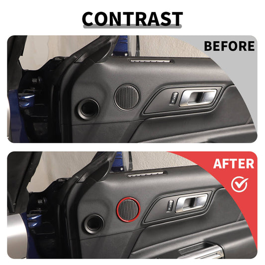For 2015+ Ford Mustang Inner Car Door Speaker Ring Horn Trim Cover (2 pcs)