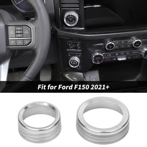 For 2021+ Ford F150 Center Control Dash 4WD/Trailer Switch Knob Rings Cover Trim