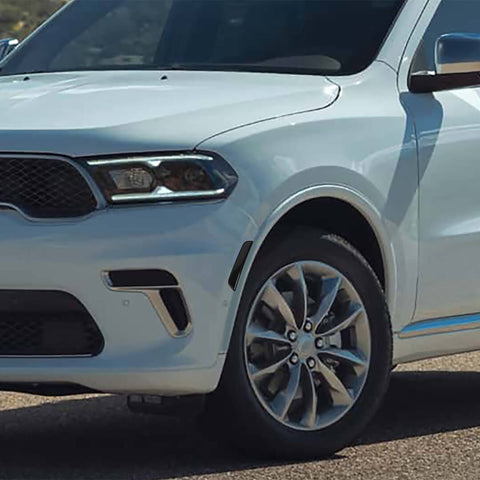 For 2024+ Dodge Durango Smoked Black Front Wheel Eyebrow Light Cover Trim Frame