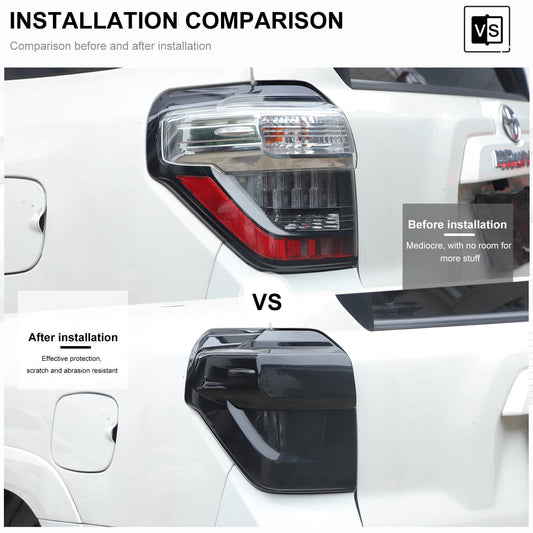 For 2014-2023 4Runner Smoked Black Front Fog Light Taillight High Brake  Lamp Cover Trim Kit