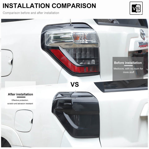 For 2014-2023 4Runner Smoked Black Front Fog Light Taillight High Brake  Lamp Cover Trim Kit