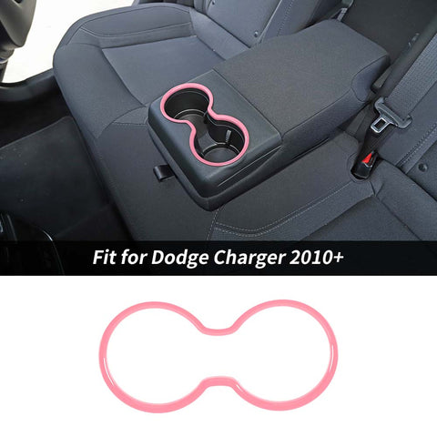 Rear Armrest Box Cup Holder Decor Ring Trim For Dodge Charger 2010+ Accessories | CheroCar