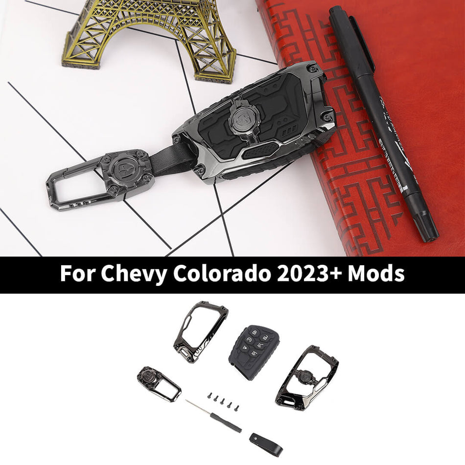 For 2023+ Chevy Colorado/2020+ Silverado/Suburban/Tahoe/GMC-YUKON/GMC-SIERRA Car Key Fob Cover Skin Case Guard 6 Keys