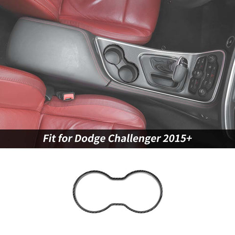 Front Cup Holder Ring Trim Decor Cover Bezel Fit For Dodge Challenger 2015+ Accessories | CheroCar