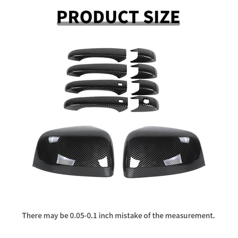 For 2011-2020 Dodge Durango Car Door Handle Rearview Mirror Shell Trim Cover Kit
