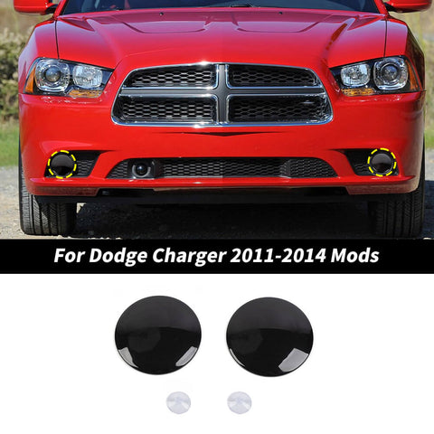 For 2011-2014 Dodge Charger Front Bumper Fog Light Lamp Decor Cover Trim Bezels