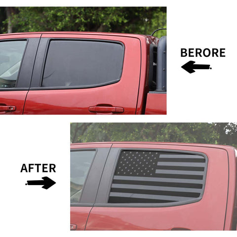 For 2014+ Chevy Colorado Rear Side Window Decal Sticker US Flag