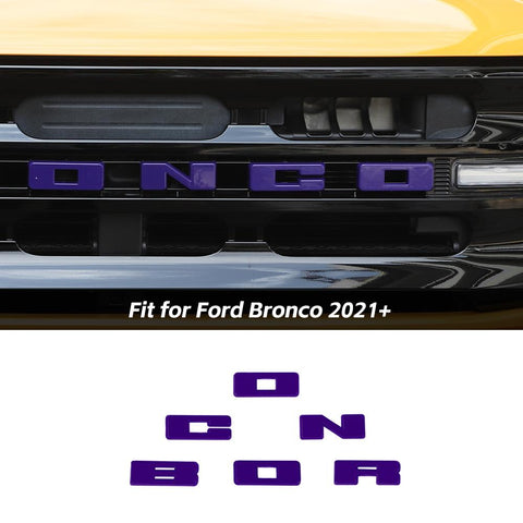 Grille Emblem Letter Overlay Decal Decor Cover Trim For Ford Bronco 2021+ Accessories | CheroCar