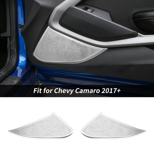 For 2017+ Chevy Camaro Silver Interior Door Speaker Network Cover Trim