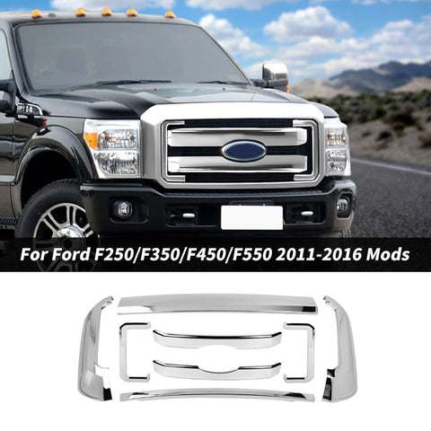 For 2011-2016 Ford F250/F350/F450/F550 Exterior Front Mesh Grille Trim Cover