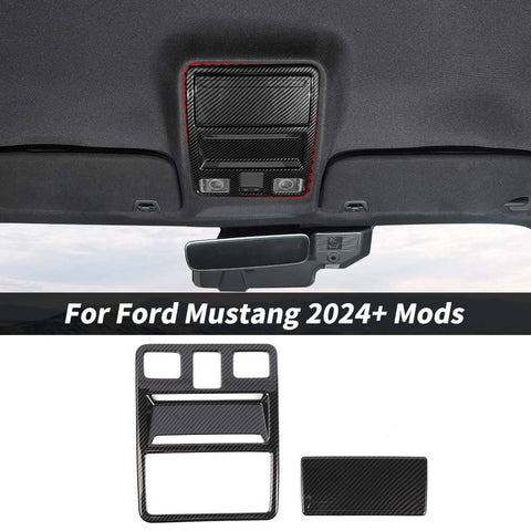 For 2024+ Ford Mustang Front Top Roof Reading Light Panel Bezel Cover Trim Decor