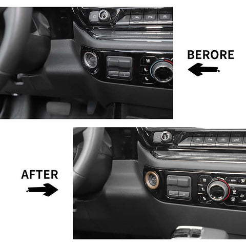 Engine Start Stop Button Frame Decor Bezel Trim Cover For Chevy Silverado 2022+ Accessories | CheroCar