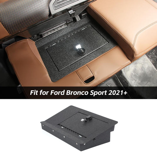 For 2021+ Ford Bronco Sport Lockable Under Seat Security Lock Vault Safe Box