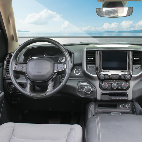 For 2018+ Dodge RAM Interior Steering Wheel Navigation Cover Trim Cover Kit