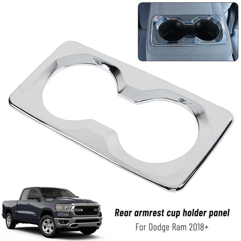Car Rear Armrest Cup Holder Panel Frame Cover Trim For Dodge Ram 2018+ Accessories | CheroCar