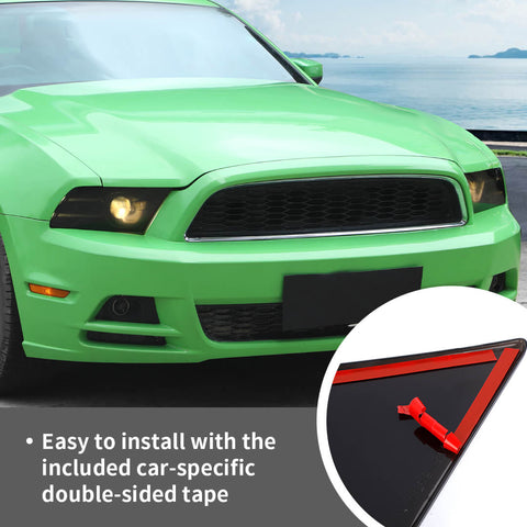 For 2010-2014 Ford Mustang Smoked Black Front Headlight /Rear Taillight Lamp Cover Trim Kit