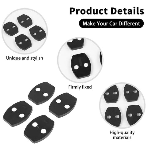 For 2010-2023 Toyota 4Runner 4 x Black Door Lock Protector Buckle Cover Trim