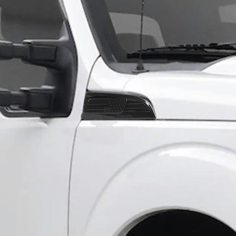 For 2008-2016 Ford F250/F350/F450/F550 Fender Vent Leaf Plate Badge Cover USA Flag Black