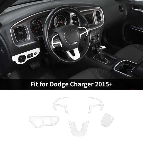 Steering Wheel Headlight Switch Gear Shift Trim For Dodge Charger/Challenger 2015+ Accessories | CheroCar