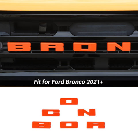 Grille Emblem Letter Overlay Decal Decor Cover Trim For Ford Bronco 2021+ Accessories | CheroCar