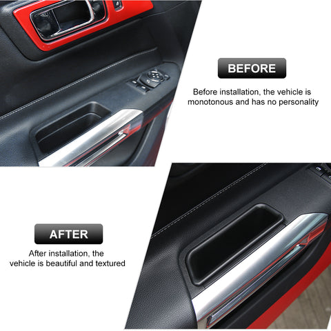 Inner Side Door Handle Storage Box Cover For Ford Mustang 2015+｜CheroCar