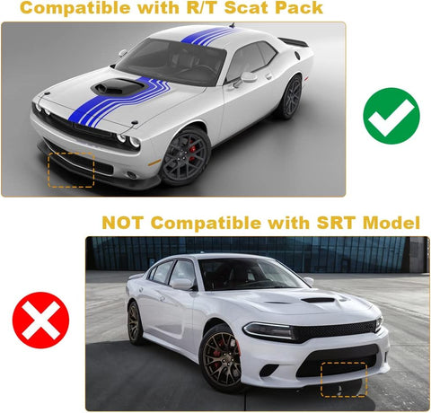 For 2015+ Dodge Challenger Front Bumper Lip Splitter Protector Cover regular style