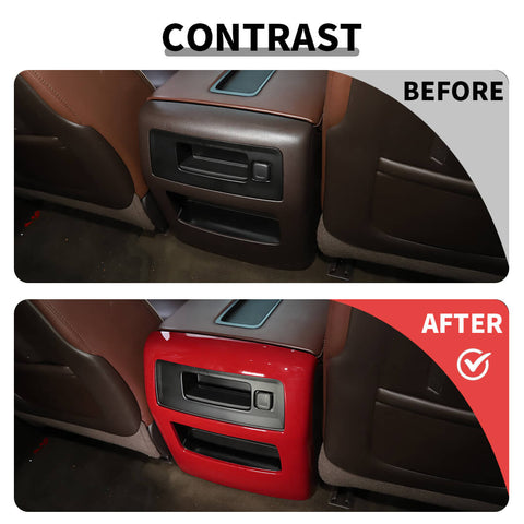 For 2014-2017 Chevy Silverado/Suburban/Tahoe/GMC-SIERRA/YUKON Interior Armrest Box Swtich Rear Air Vent Panel Trim Cover Kit (4 pcs)