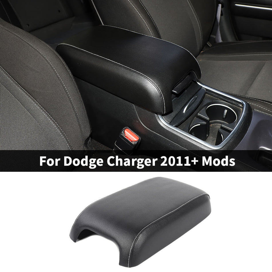 For 2011+ Dodge Charger/Chrysler 300C Interior Center Console Lid Armrest Leather Cover
