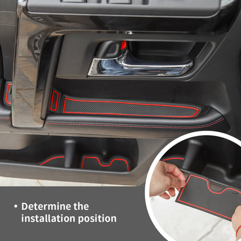 For 2010-2023 4Runner Interior Door Mat Gate Slot Pad Cup Mat Hold Cover