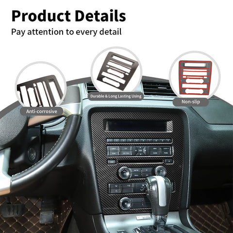 For 2009-2013 Ford Mustang Interior Central Control CD Navigation Panel Trim Cover