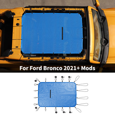 For 2021+ Ford Bronco Roof Insulation Net Mesh Bikini Top Sunshade Cover