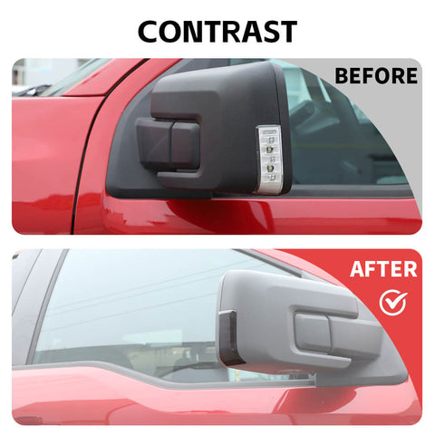 For 2021+ Ford F150 Rearview Mirror Turn Signal Light Decor Lamp Trim Smoked Black