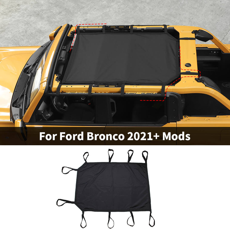 For 2021+ Ford Bronco Black Cloth Soft Top 2-Door / 4-Door