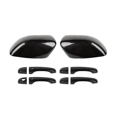 For 2011+ Chrysle 300C Exterior Door Handle Side Mirror Rearview Trim Cover Kit
