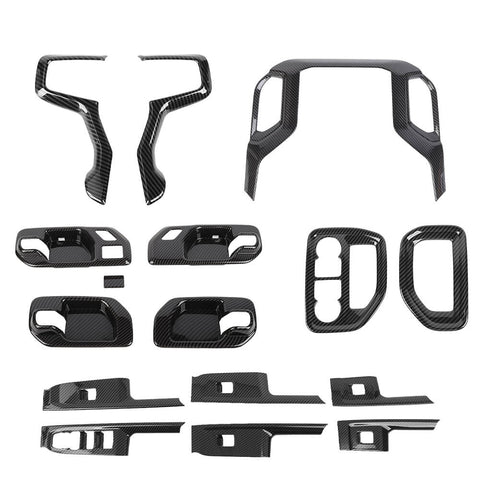 For 2019-2021 Chevy Silverado 16 x 4-Door Interior Center Console & Door Trim Cover Kit
