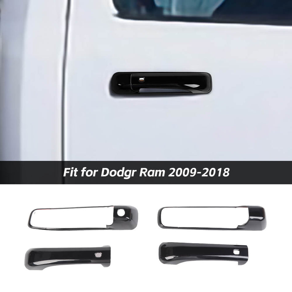 For 2009-2018 Dodge RAM 1500 2-Dr 4PCS Exterior Door Handle Shell Trim Cover