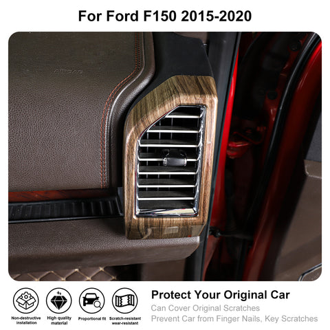 Dashboard Side Outlet Air Vent Cover Trim For Ford F150 2015-2020 Wood Grain｜CheroCar