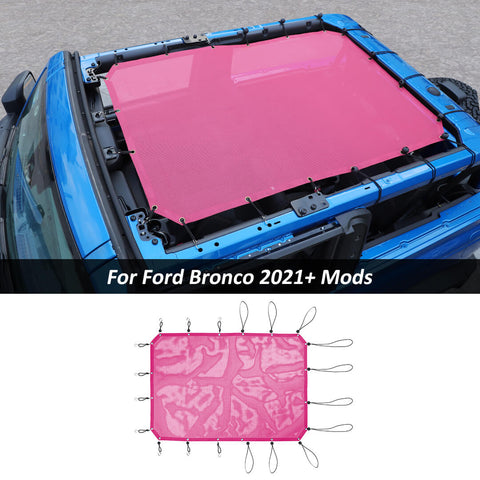 For 2021+ Ford Bronco 2-Door Top Sunshade Mesh Anti-UV Blocker Protection