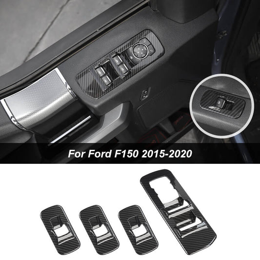 SHINEKA Carbon Fiber Grain Volume Adjustment Panel Cover For Ford F150 2015 – Center Console Trim