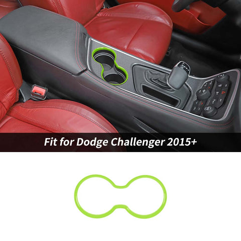 Front Cup Holder Ring Trim Decor Cover Bezel Fit For Dodge Challenger 2015+ Accessories | CheroCar