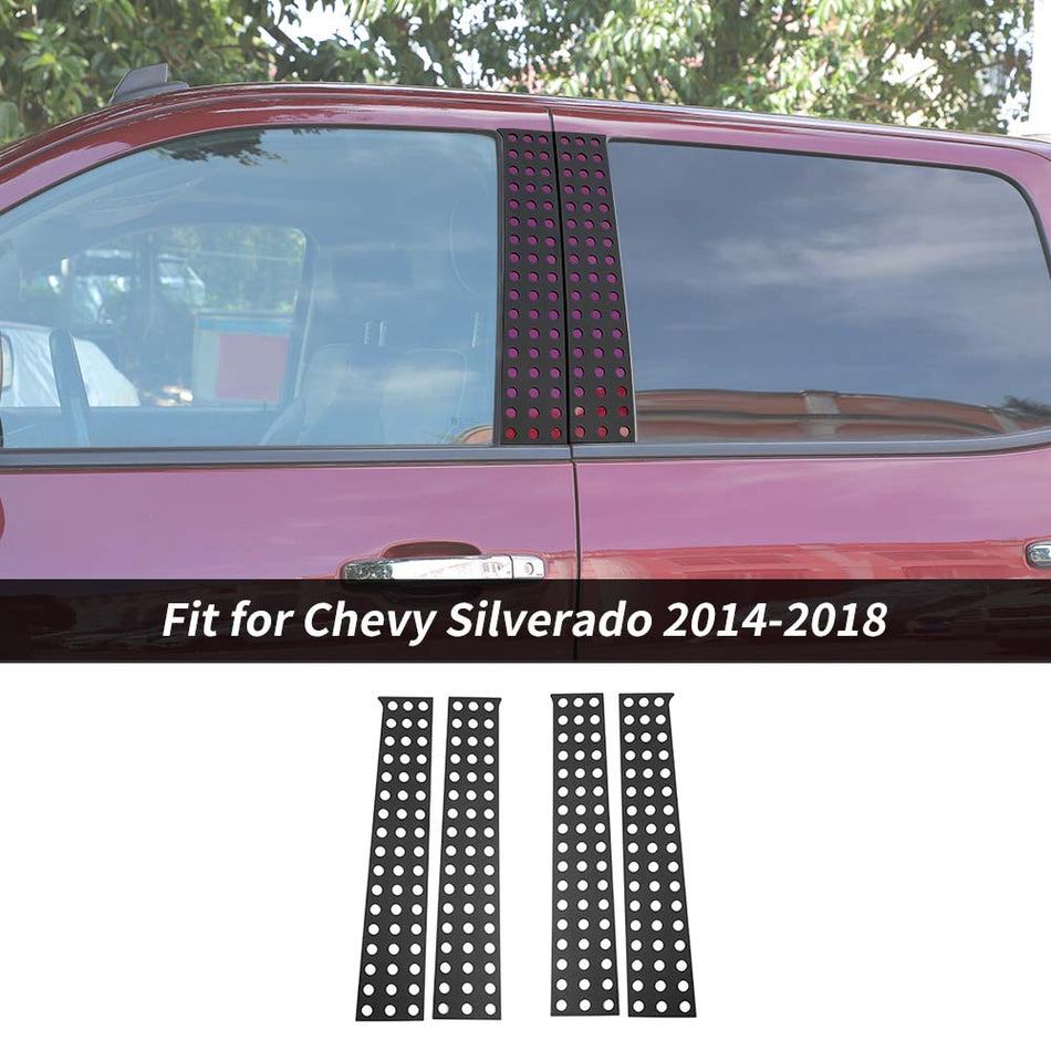 For 2014-2018 Chevy Silverado/GMC Sierra Aluminum Alloy Window Pillar Post Panel Trim Cover